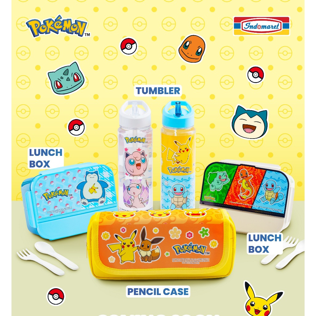 Pokemon School Collection spesial Indomaret Koleksi Sekolah Pokemon Tumbler Lunch Box dan Kotak Pens