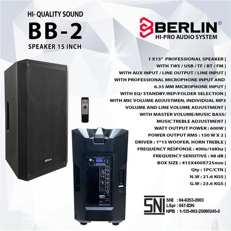 Speaker Active 15 inch Professional BERLIN / BB-2