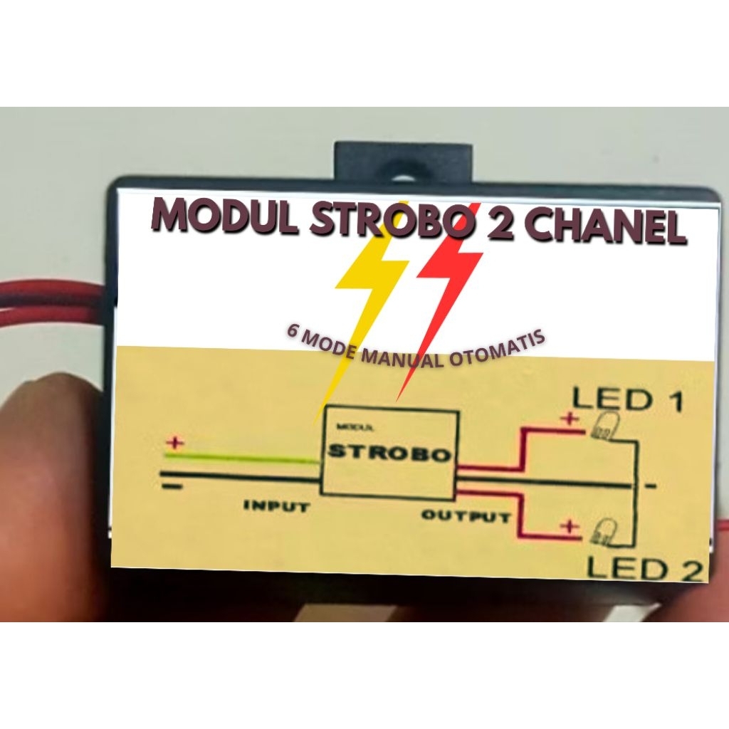 BISA (COD)Modul Led strobo polisi 2 chanel dengan 6 mode manual otomatis 12 24v