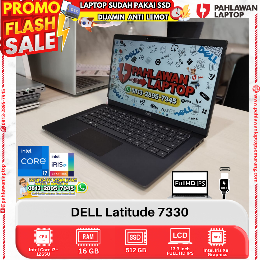 LAPTOP DELL Latitude 7330 Core i7 GEN 12 RAM 16GB SSD 512GB