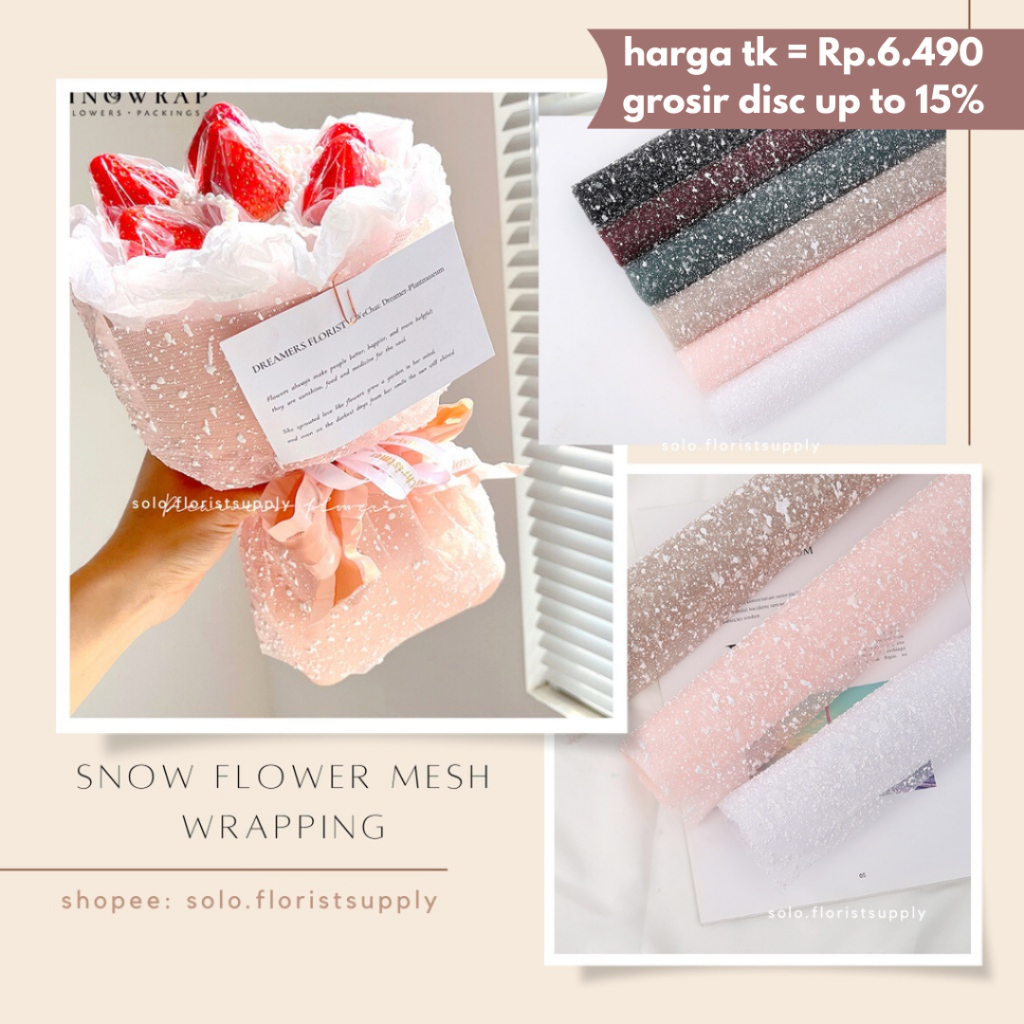 SNOW TILE lembaran KAIN TILE SALJU PER potongan KAIN PEMBUNGKUS BUKET BUNGA FLOWER WRAPPING Tile Sal
