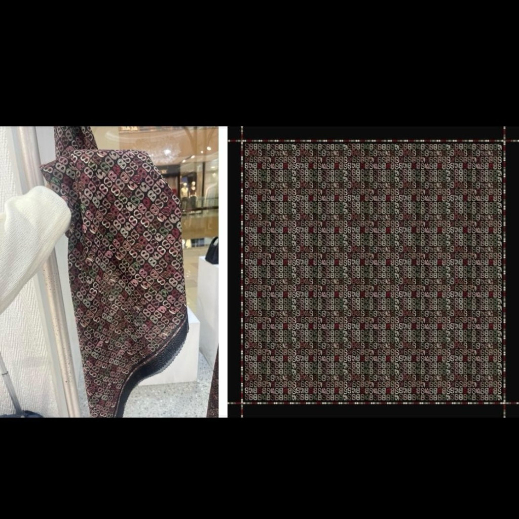 Buttonscarves Series - Hijab Jilbab Segi Empat Voal Motif Printing Sublim Lasercut Motif Buttonscarv