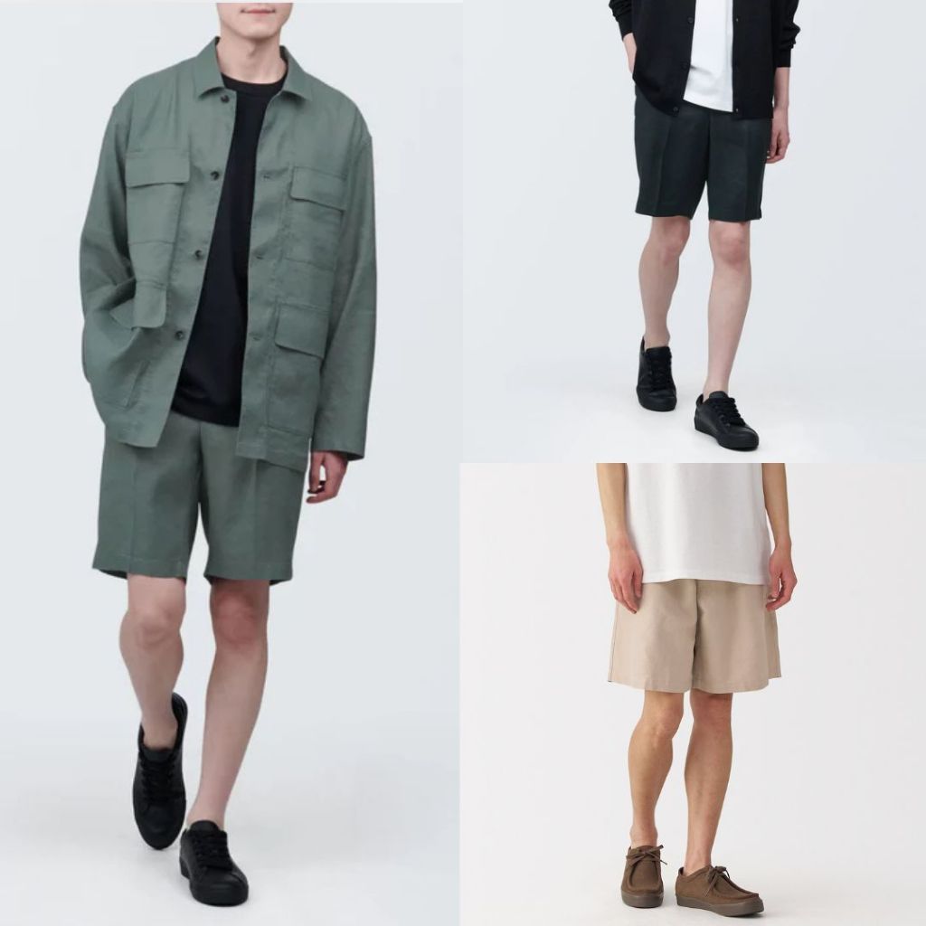 MUJI Men Hemp Blend Shorts - Celana Pendek Pria