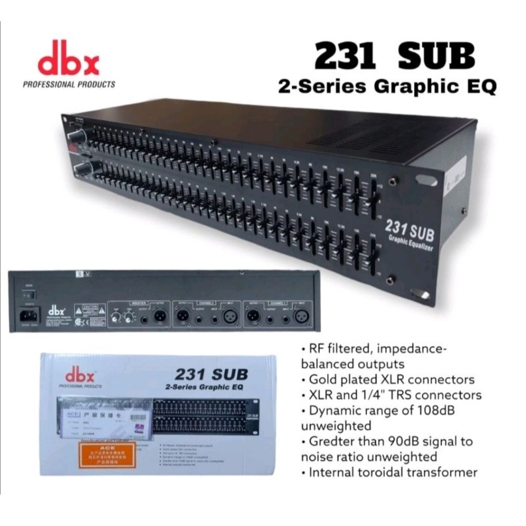 EQUALIZER DBX 231 SUB 2 SERIES GRAPICH EQ DBX 231 SUB