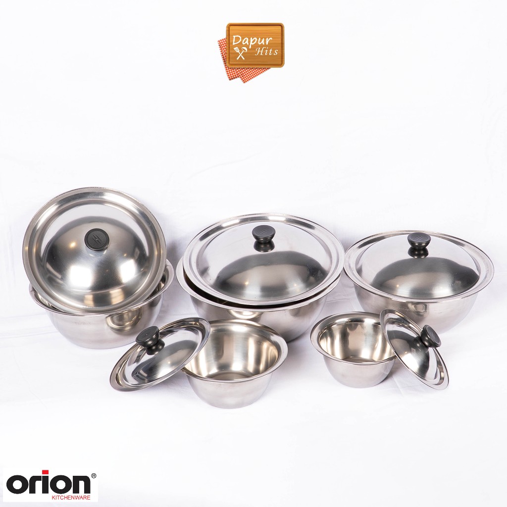 Baskom Tutup, Mangkok Dapur Tutup Bulat, Wadah Serbaguna Stainless Steel Bowl Lid