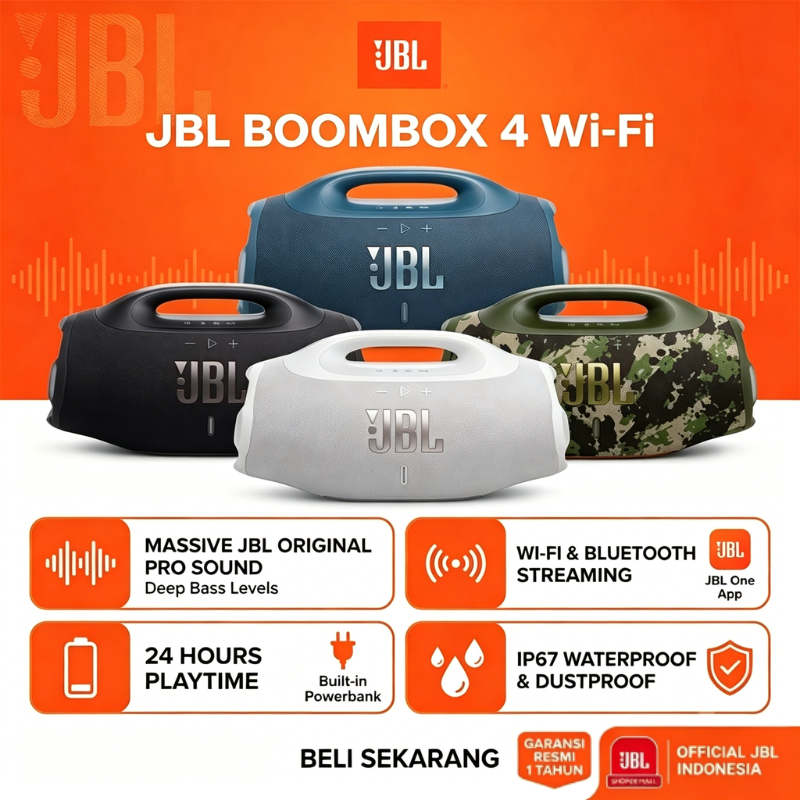 JBL Boombox 4 WiFi Portable Bluetooth Speaker Boombox4 IP67