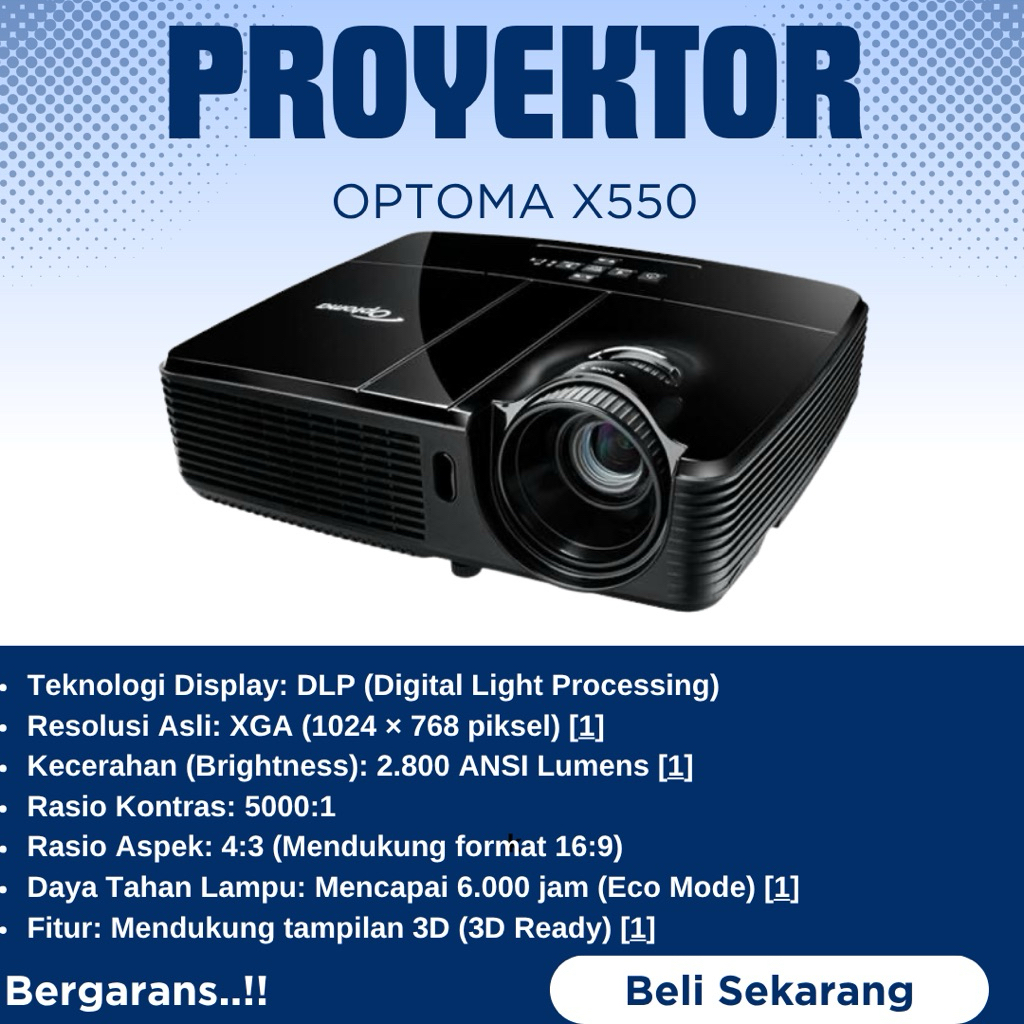 PROYEKTOR OPTOMA X550 proyektor optoma x550