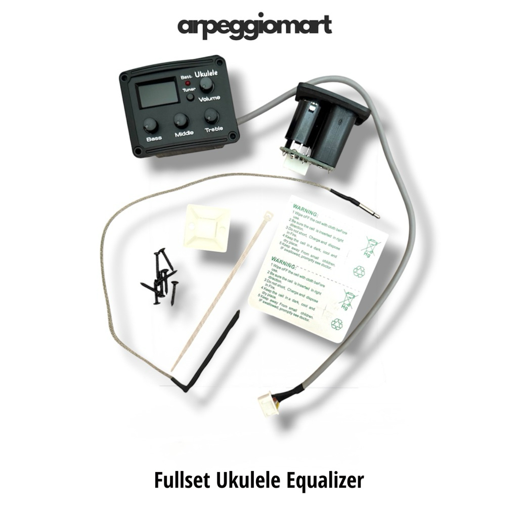 Fullset Preamp Equalizer Ukulele + Lithium Battery