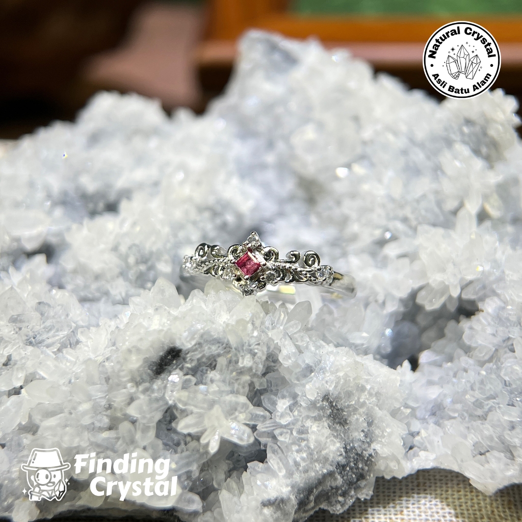 Cincin Titanium Ruby (Heated) - Natural Crystal Stone Ring
