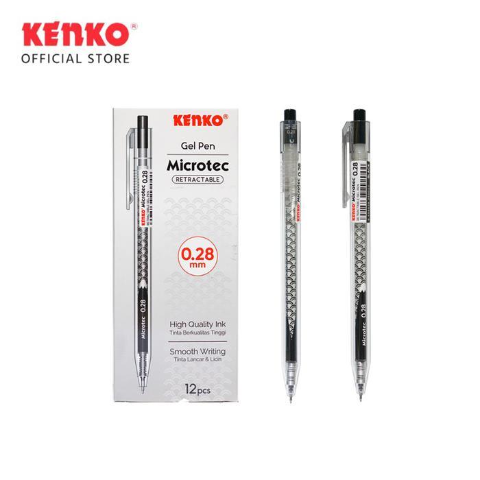 PROMO KENKO GEL PEN MICROTEC RETRACTABLE 0.28MM BALLPEN PER 1 PAK 12 PCS