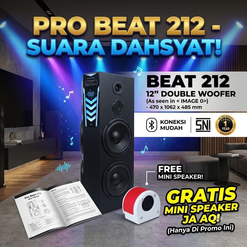 SPEAKER AKTIF ROADMASTER PRO BEAT 212 MANUAL SERIES Free Speaker mini js aq