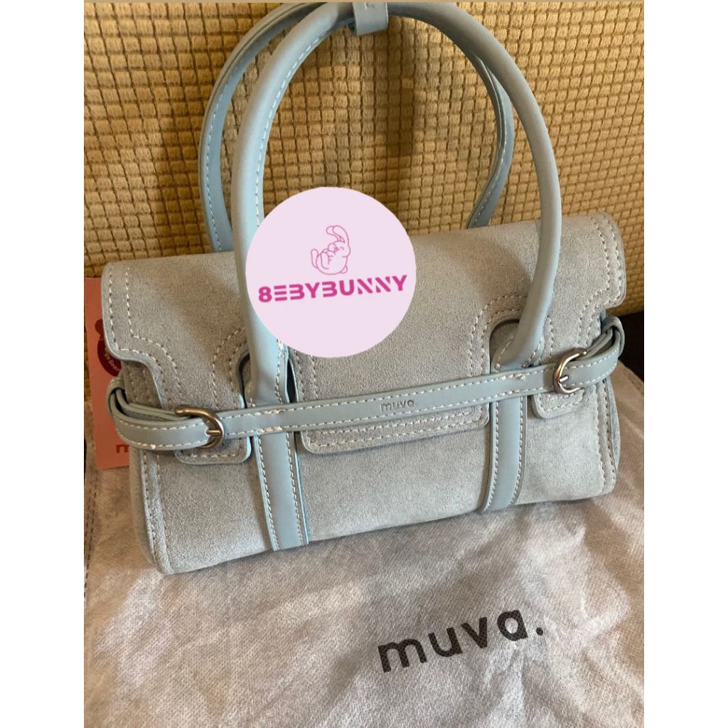 Readystock- MUVA Bag | Muva Suede Wrap Bag | Muva Pastel blue purple