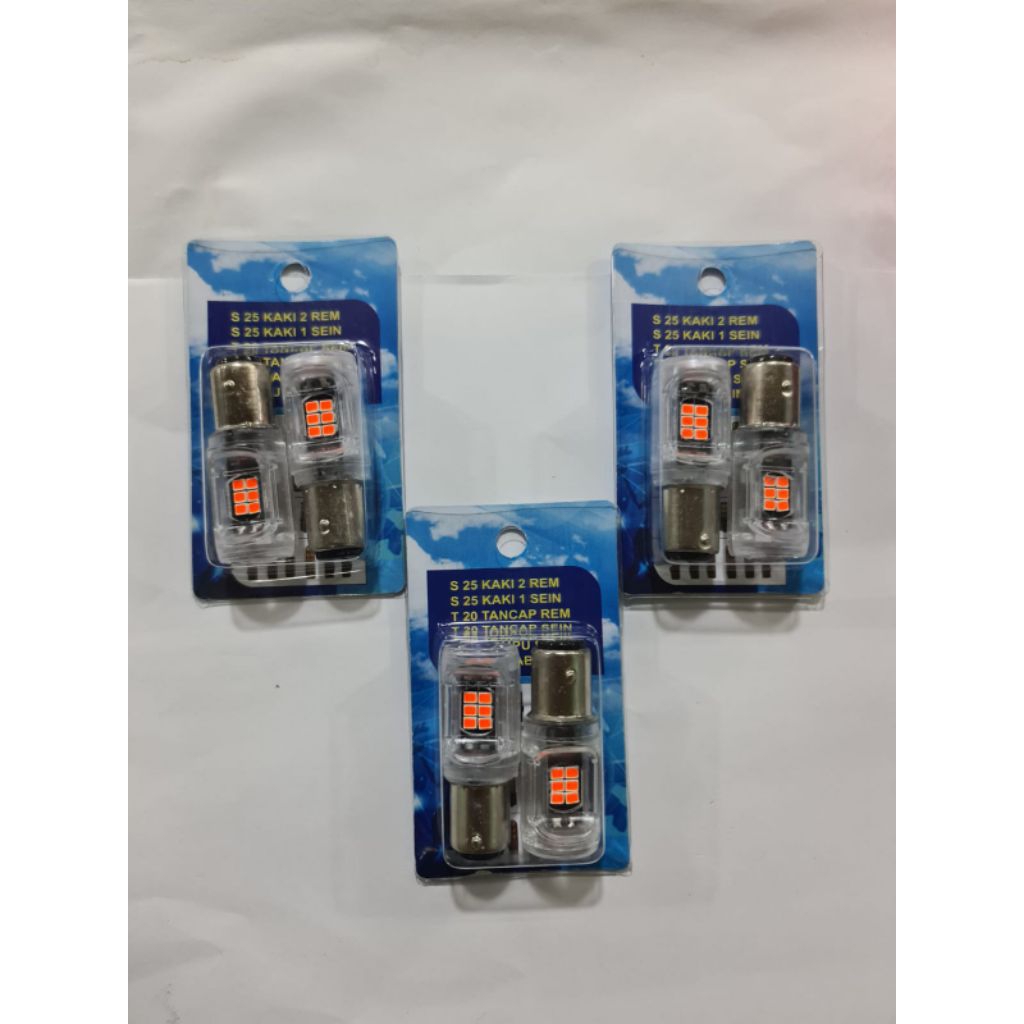 Lampu Rem 1157 16 Led 12v & 24 v nyala kediP