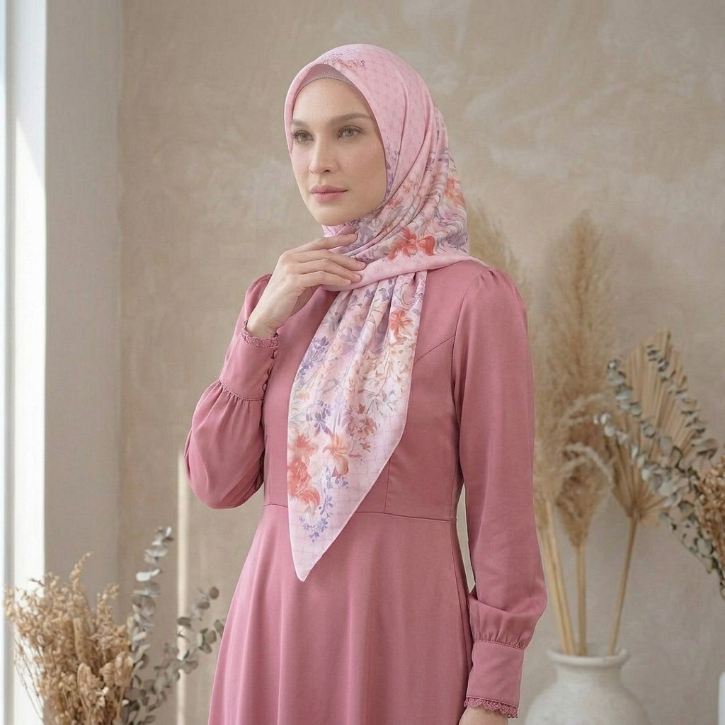 Hijab voal premium segi empat - hijab voal premium motif - Rayyana Orchid Series