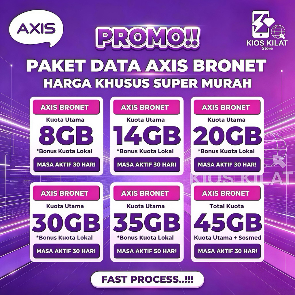 PAKET DATA AXIS BRONET BULANAN HARGA KHUSUS SUPER MURAH