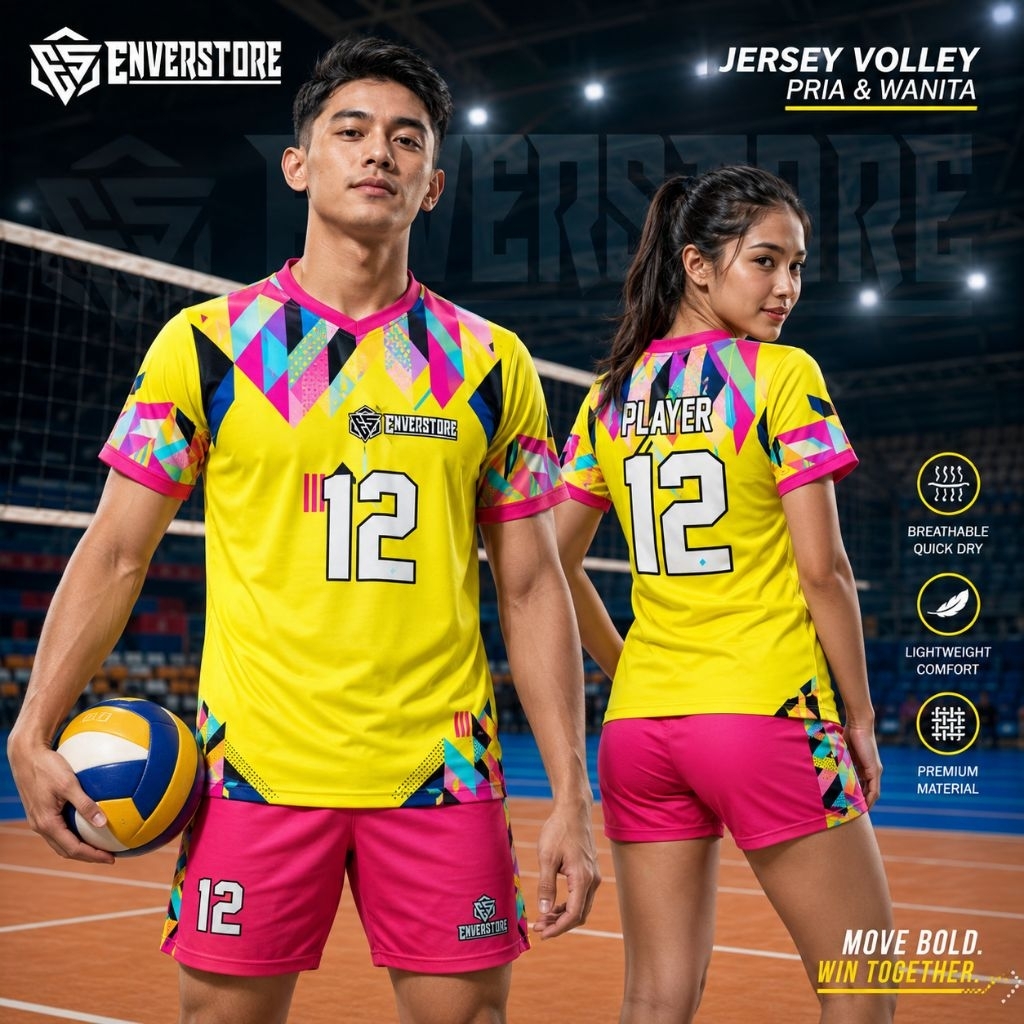 PROMO BAJU VOLLY PRIA WANITA DESAIN SESUKAMU
