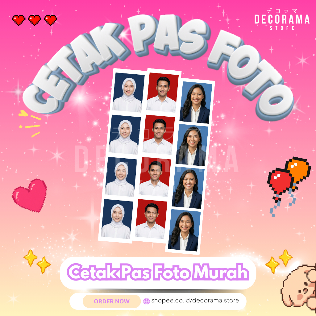 Custom Cetak Pas Foto 3x4/4x6 Kertas 4R Murah Berkualitas - ISI FOTO BANYAK (Tanpa Pre-Order)