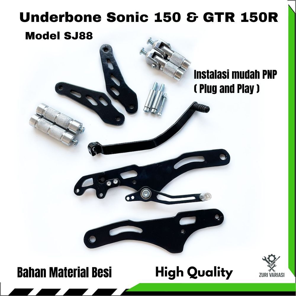 Footstep Underbone Sonic 150R Model SJ88 Bahan Plat Besi 8mm Cutting CNC PNP Sonic 150 R / GTR 150 R
