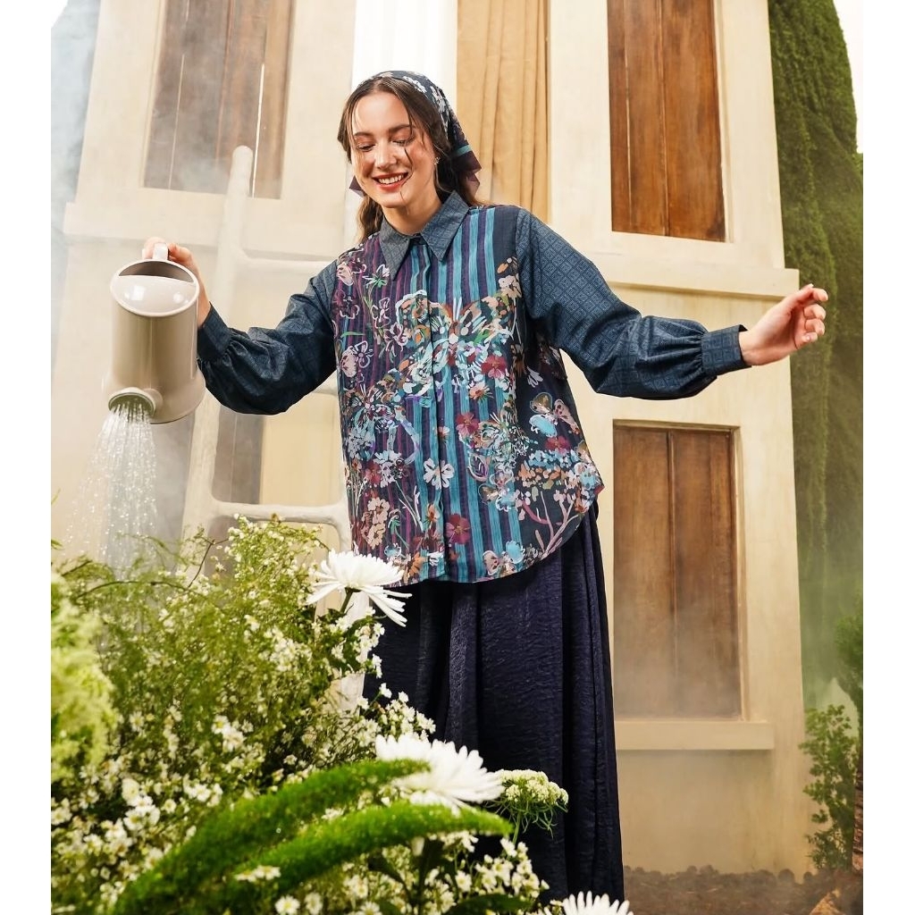 Benang Jarum metanoia layered,  Monogram,  Blooming Eid, Marchesa Lace shirt, Toile memoirs satin sh