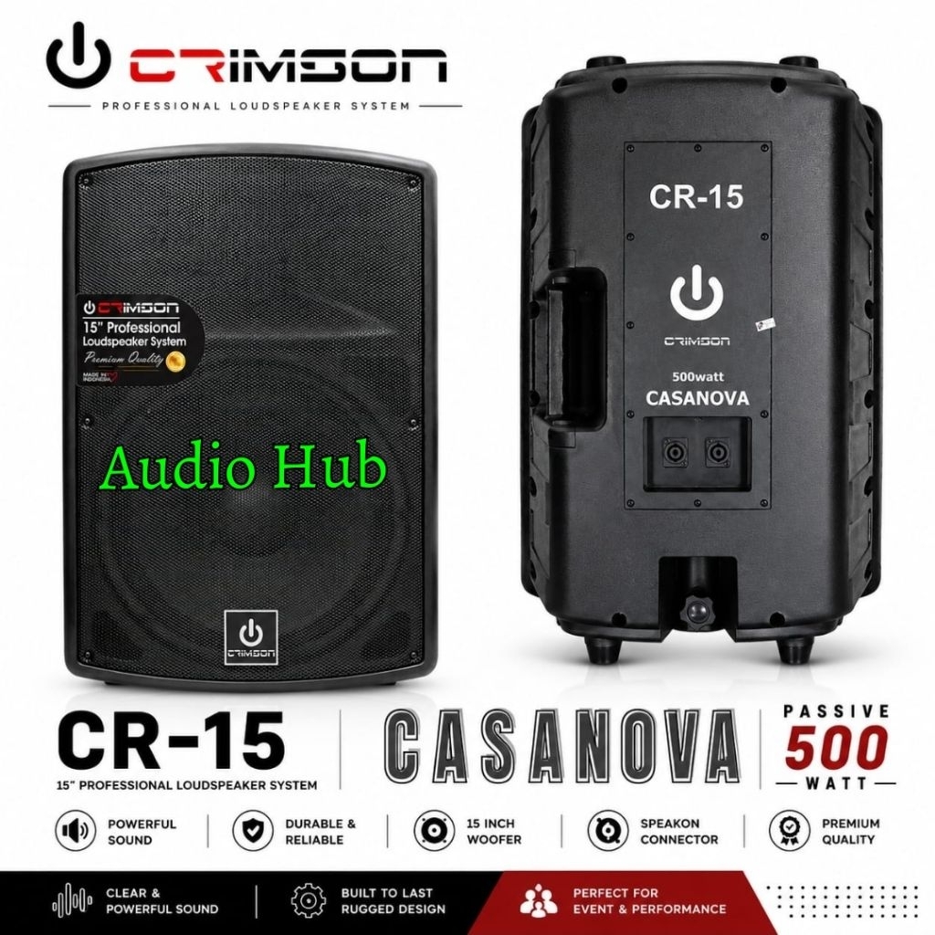 Speaker Pasif crinson CR 15 CASANOVA 15 Inch  500 Watt Sepasang 2 Unit Original