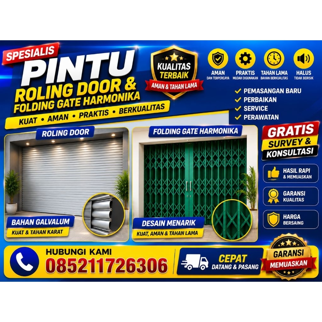 pintu folding gate pintu pengaman
