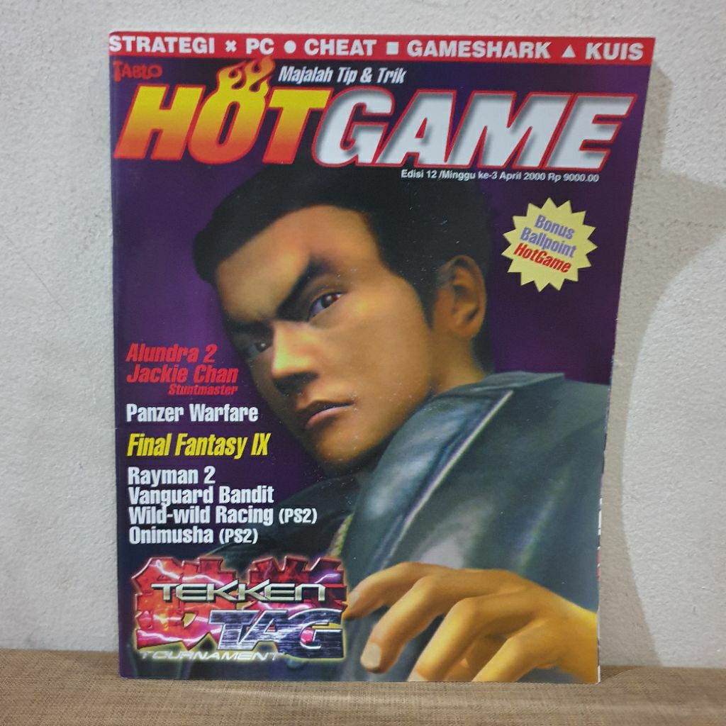 Majalah Game Vintage Lokal Hotgame Edisi 12 April 2000 cover Tekken TAG