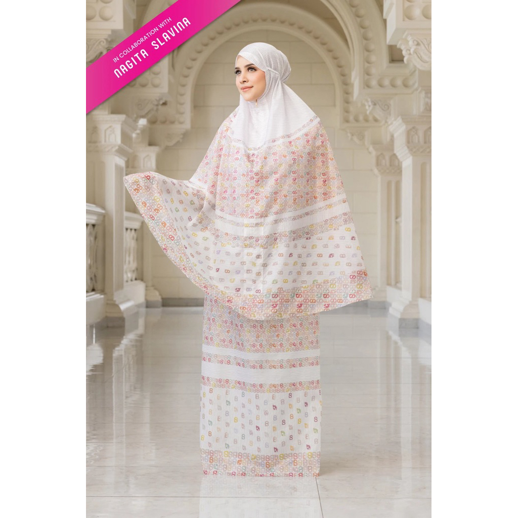 BUTTONSCARVES X NAGITA SLAVINA PRAYER ROBE MUKENAH TRUE WHITE FUCHSIA ROSE NOIR CHESNUT READY SIAP K