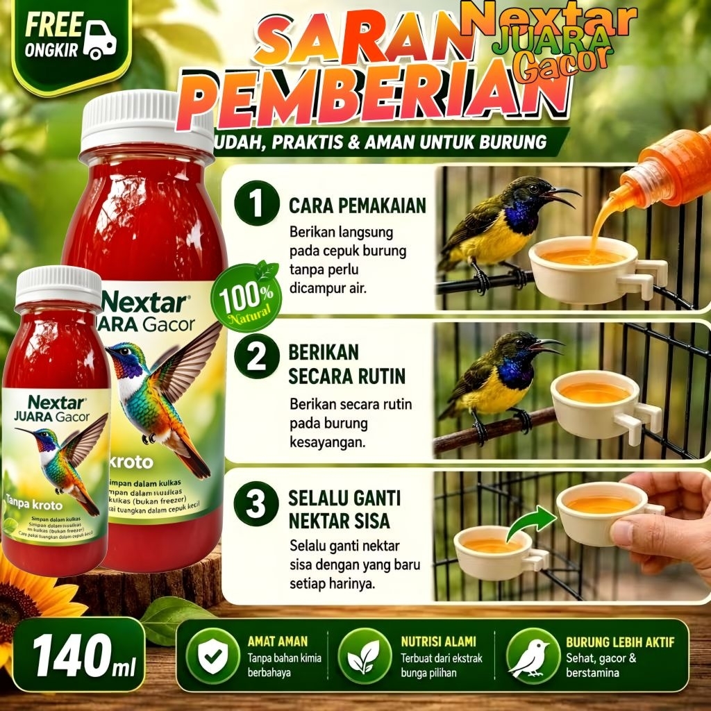 NEXTAR JUARA GACOR Vitamin Burung Harian Bikin Gacor Full IsianNEXTAR JUARA GACOR Vitamin Burung Pre