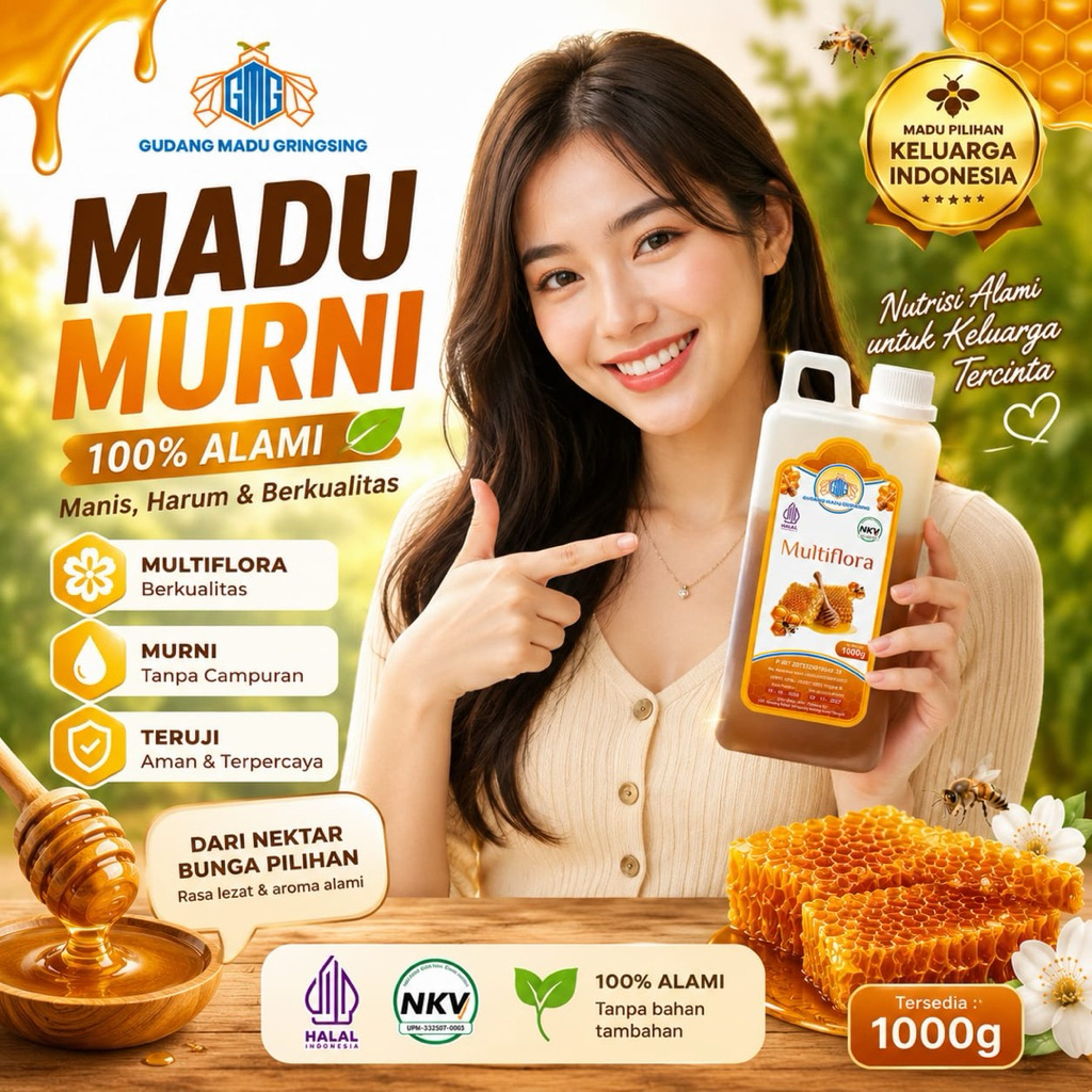 Madu multiflora 1kg / Madu asli 1kg