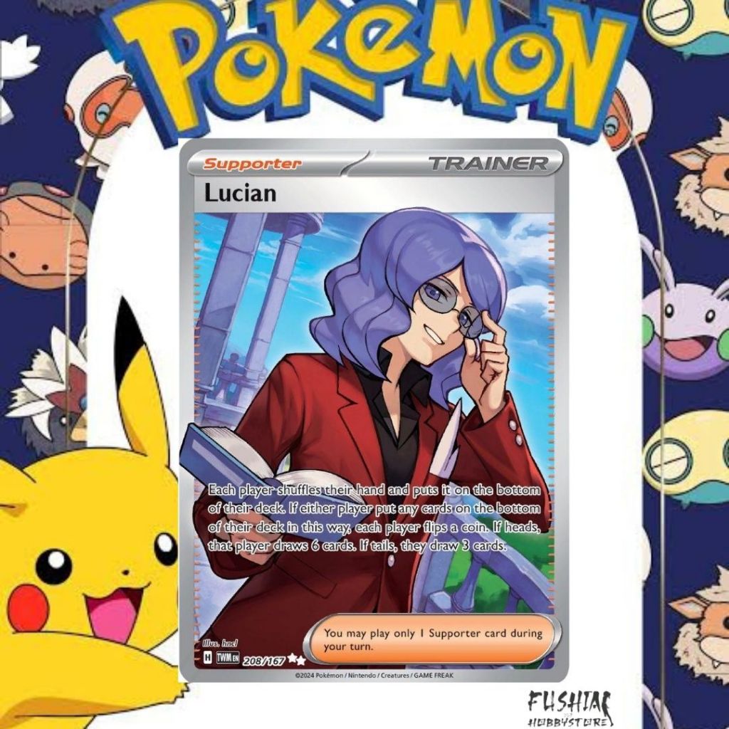Kartu Pokemon TCG English SR Pokemon Twilight Masquerade Lucian (208/167)
