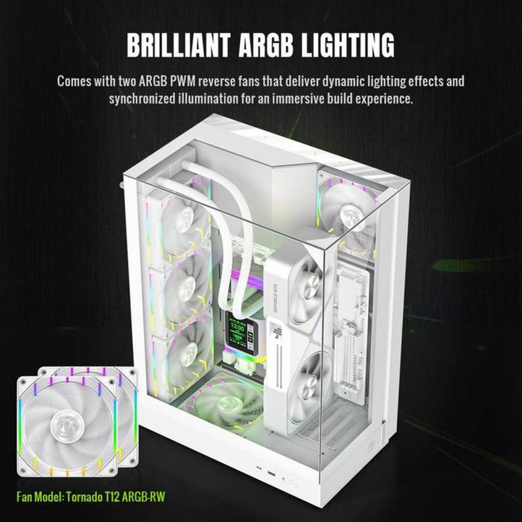 Gamemax T20 White Micro ATX Gaming PC case | White