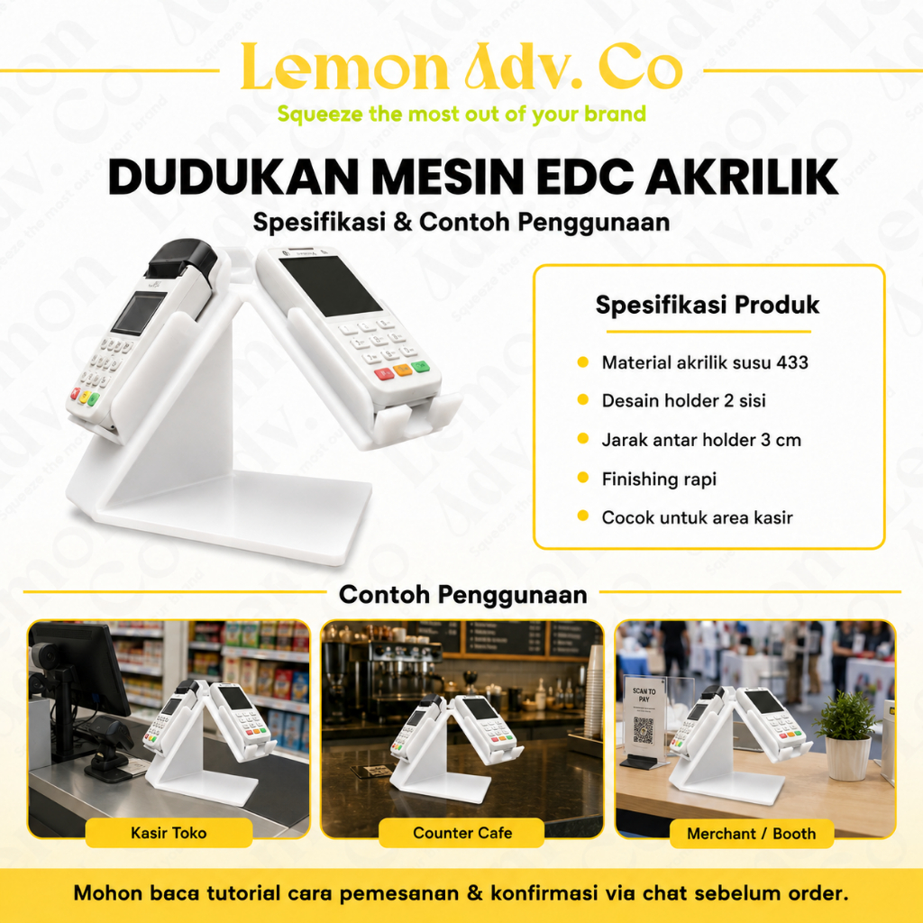 Dudukan Mesin EDC Acrylic Susu 433 | Stand Mesin EDC Akrilik