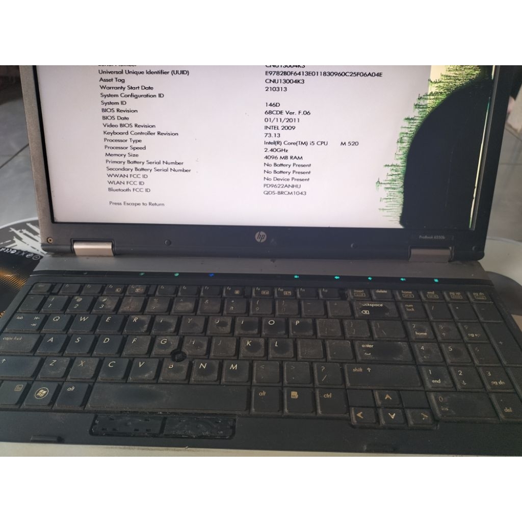 laptop ProBook hp 6550b core i5