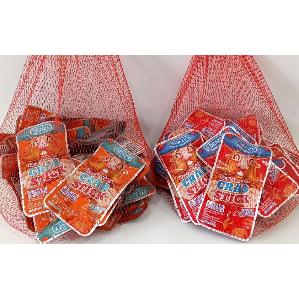 Exp MEI 2027 - [ISI 1 JARING Isi ±30Pcs ] Seazy Hand-Shredded Crab Stick - Camilan Stik Kepiting Suw