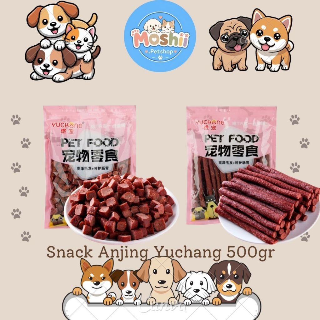 Snack Anjing Yuchang Snack Lezat Anjing Yucang Beef Stik Beef Cube 500gr