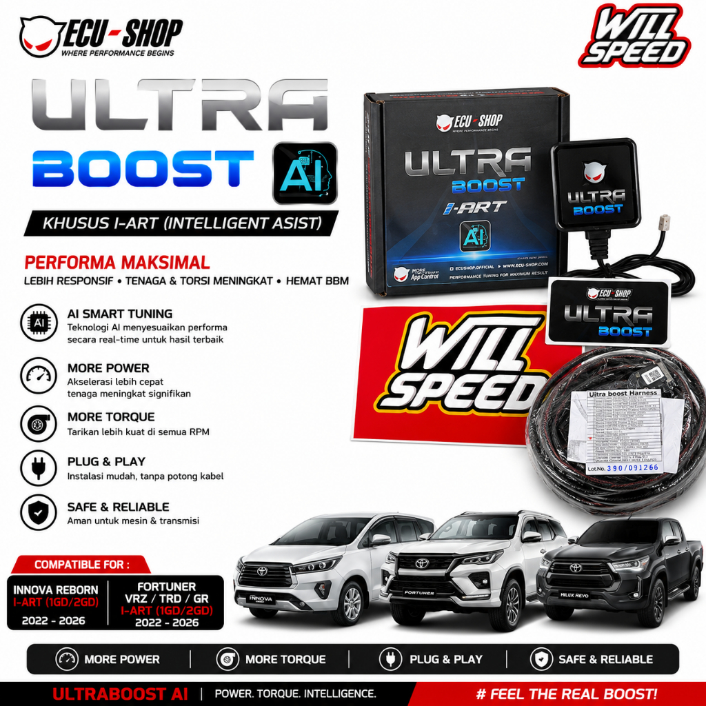 ECUSHOP ECU SHOP ULTRA BOOST AI I-ART I ART PNP 2.4 2.8 INNOVA REBORN FORTUNER VRZ TRD GR 1GD 2GD