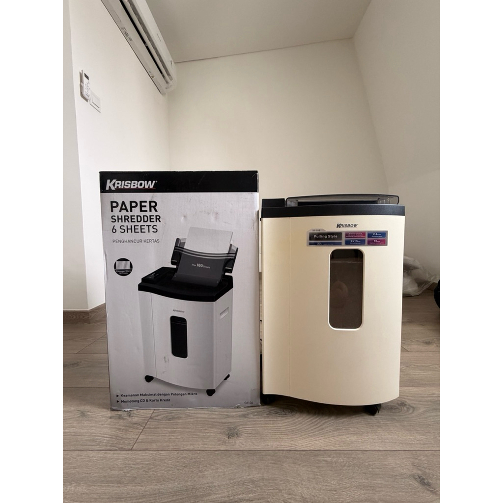 [PRELOVED] Krisbow Paper Shredder S8106 Micro Cut 23L 6 Sheets Mesin Penghancur Kertas Original Prem
