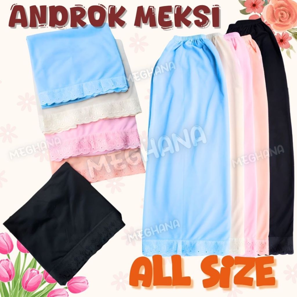 androk wanita meksi katun dalaman gamis nyaman