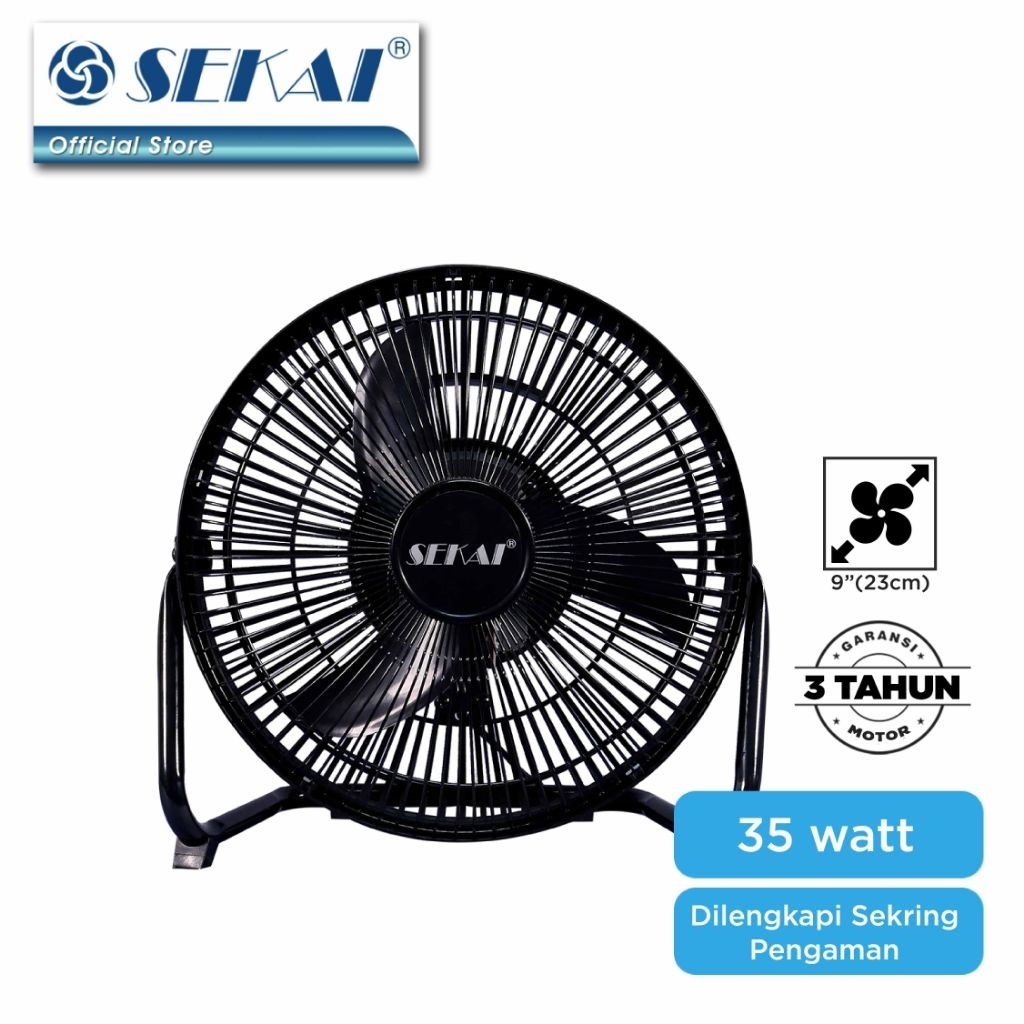 Kipas Angin Meja Sekai HDO 915-S Kipad Angin Duduk Sekai HDO-915 S Kipas Angin Meja Portable 9 Inch 