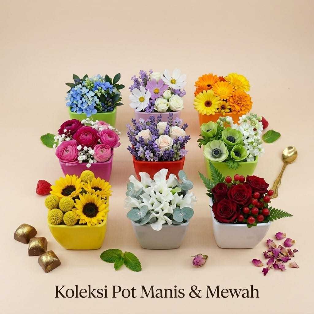 POT MINI AESTHETIC SERBAGUNA/POT MINI PLASTIK /POT MINI BUNGA BUNGA HIAS AESTHETIC MULTIFUNGSI