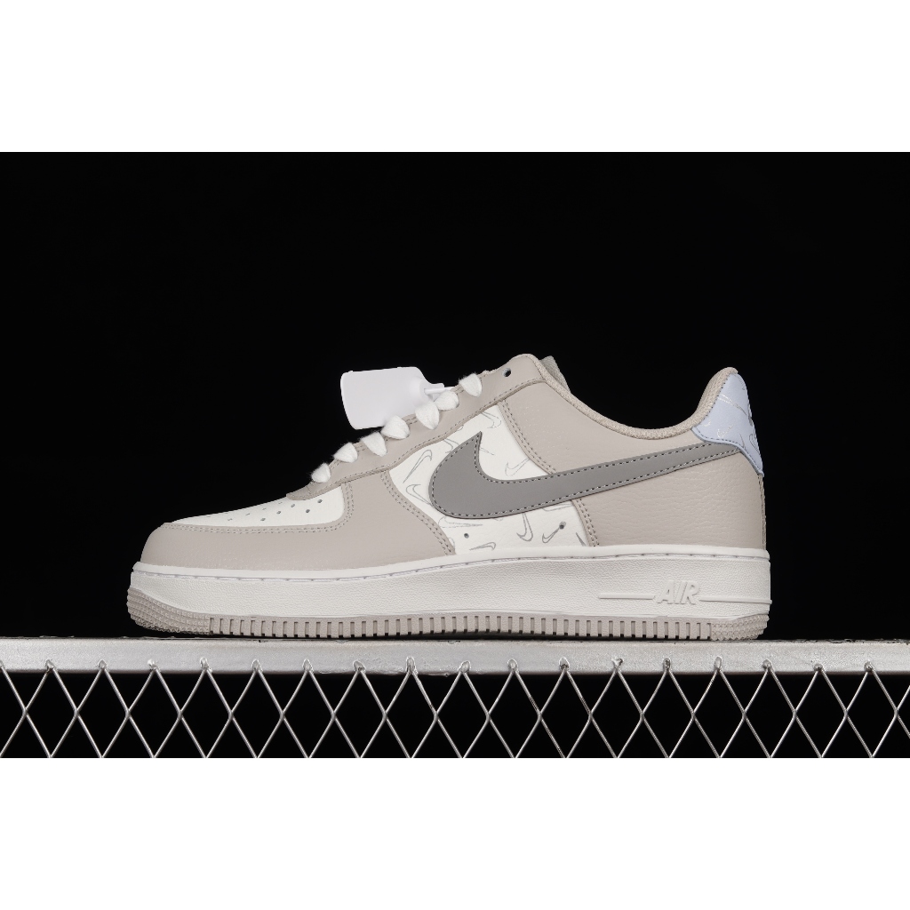 SIZE 39 READY STOCK - Nike Air Force 1 Low '07 Reflective Swooshes (Mini Swoosh Grey) BNIB ORIGINAL 