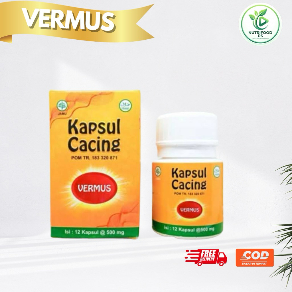 Vermus Kapsul Cacing 12 Kapsul 30 Kapsul Suplemen Herbal Ekstrak Cacing