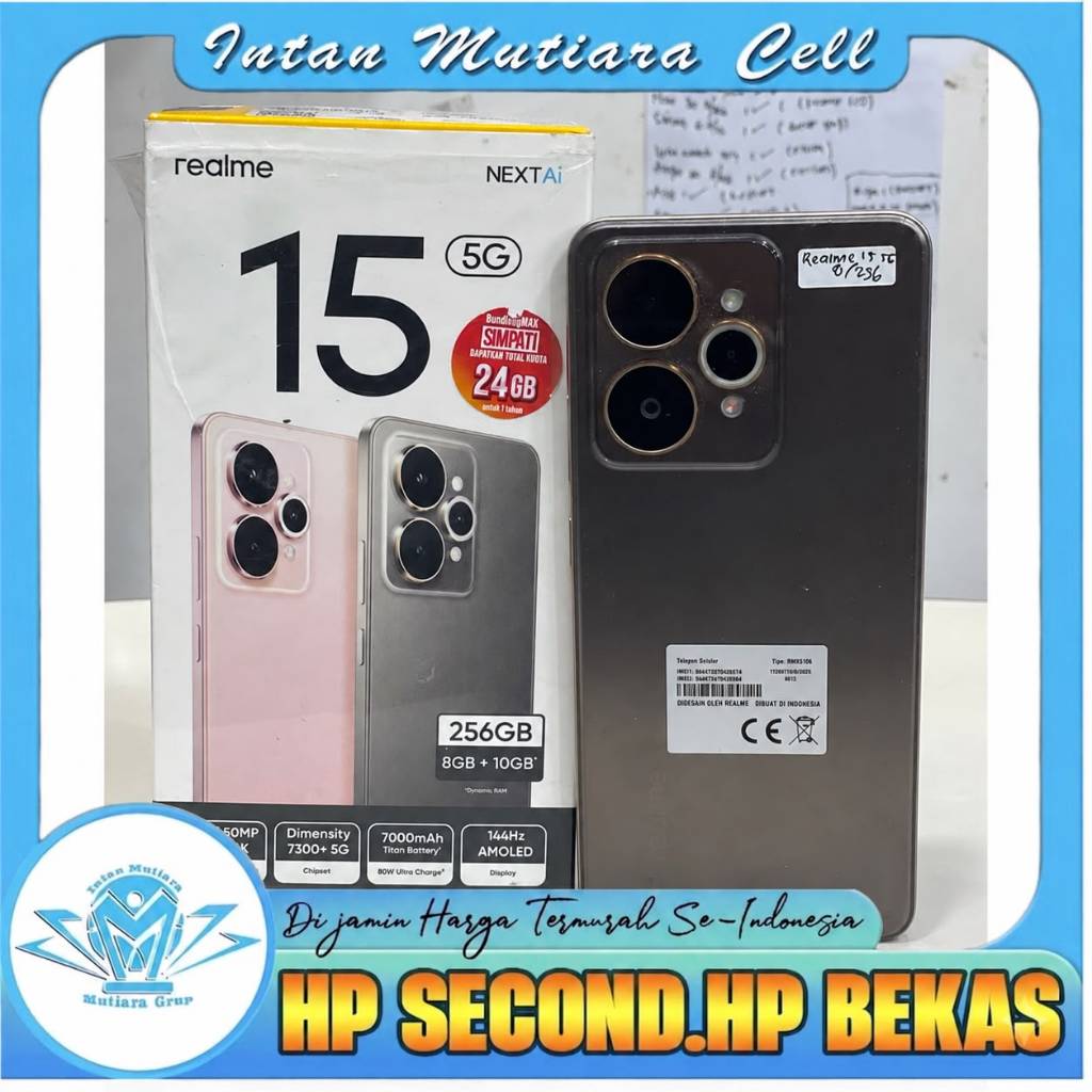 Realme 15 5G Ram 8GB Rom 256GB (SECOND)