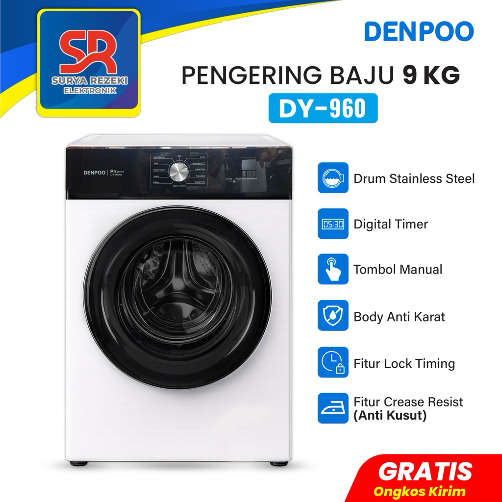 Denpoo Mesin Dryer DY 960 Mesin Pengering Pakaian Laundry