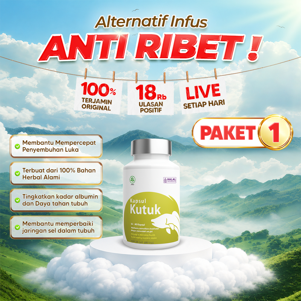 Kapsul Kutuk Premium - Alternatif Suntik Infus Albumin Ekstrak Gabus Original 100% Kutuk
