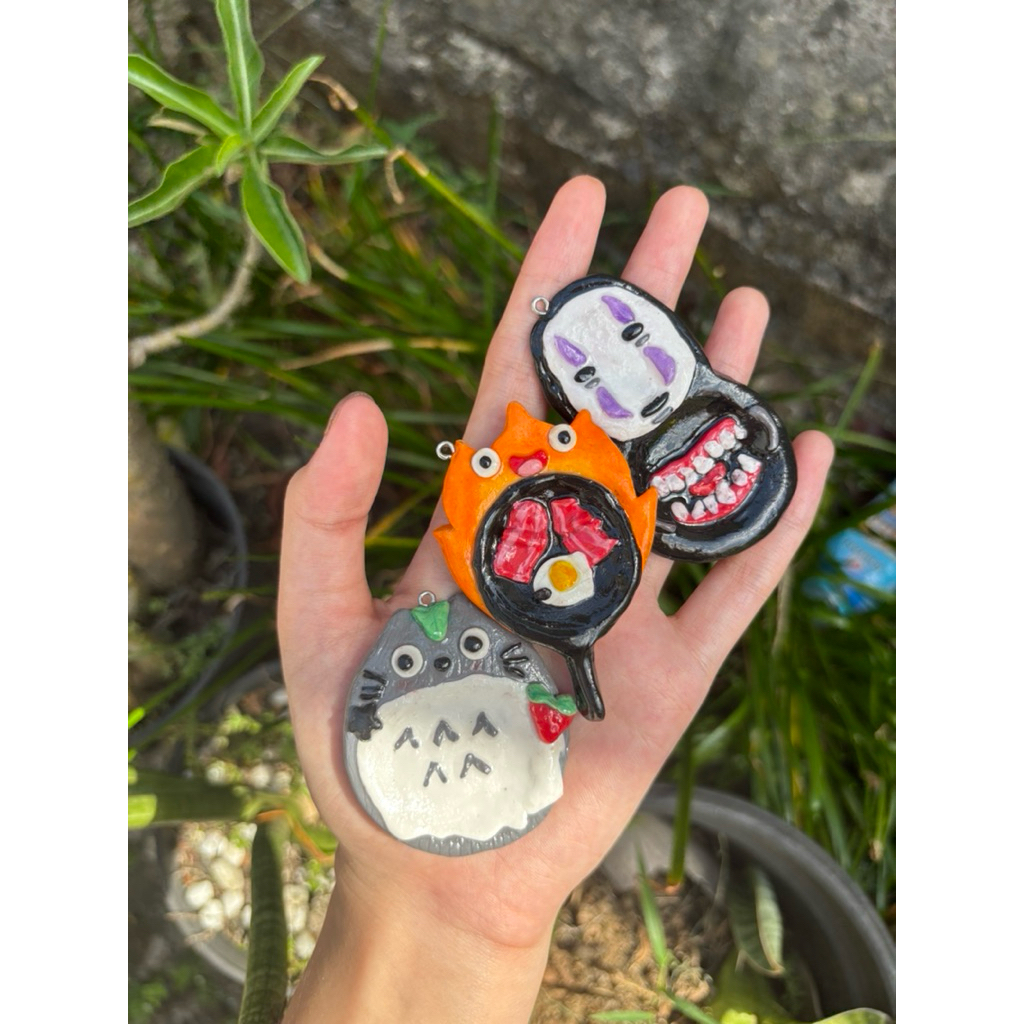 Worry Stone Polymer Clay Ghibli Series Totoro / Calcifer / Kaonashi No face