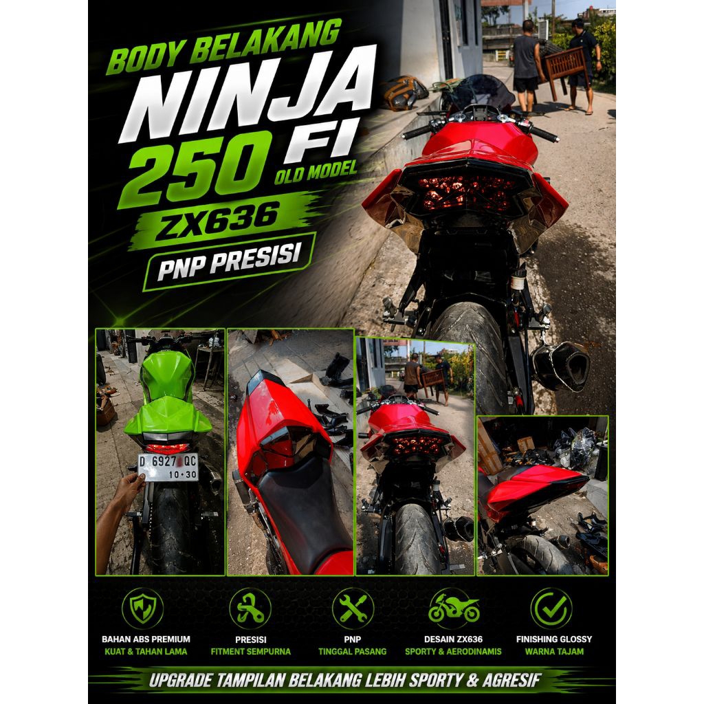 Body belakang tail ninja 250fi old/z250 model zx636