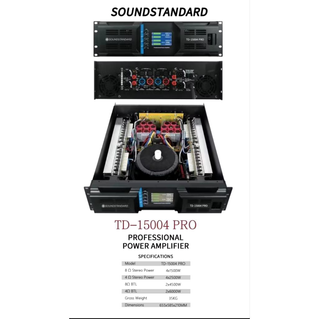 POWER AMPLIFIER SOUNDSTANDARD TD 15004 / TD15004 4 CHANNEL