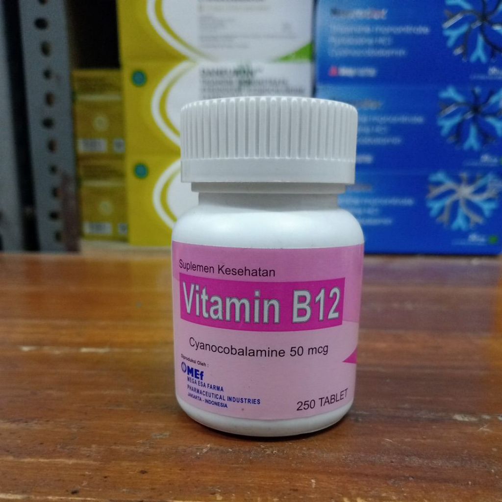 Vitamin b 12 mef 1 botol isi 250 tablet original