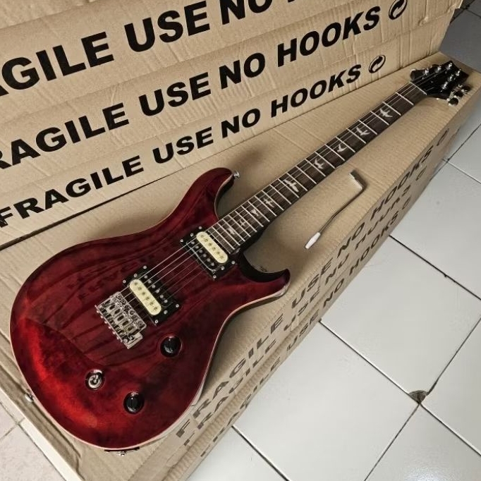Gitar PRS custom pabrikan PU GNB korea - merah
